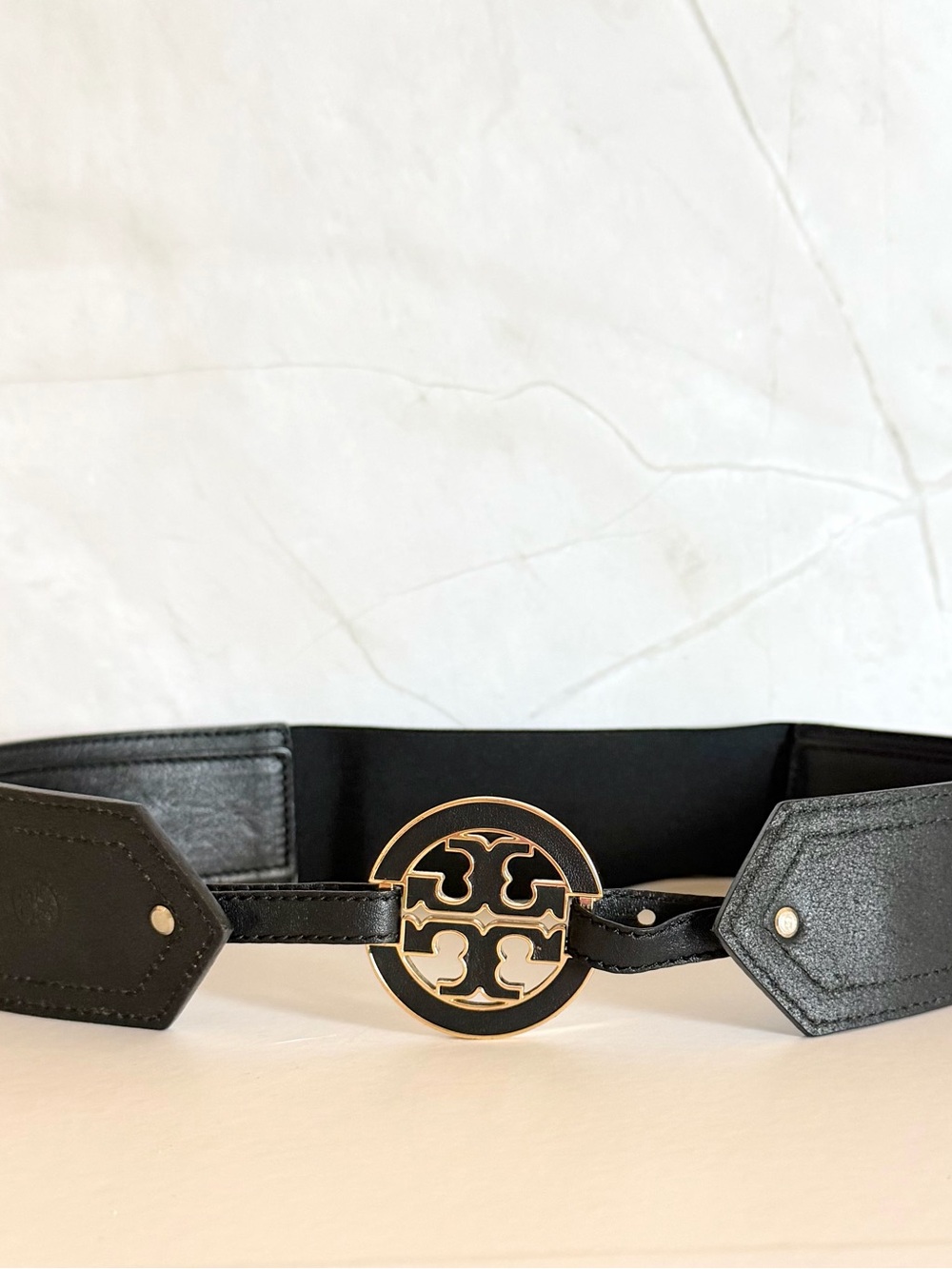 NWOT! Tory Burch Black Elastic Belt, Size S - Picture 3 of 5
